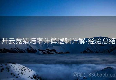 开云竞猜赔率计算逻辑详解-经验总结