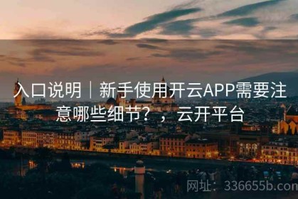 入口说明｜新手使用开云APP需要注意哪些细节？，云开平台