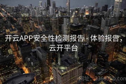 开云APP安全性检测报告 - 体验报告，云开平台